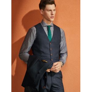 Woolen Cloth Fabric Handmade Lapel Business Suit Single Breasted Men's Suit 3