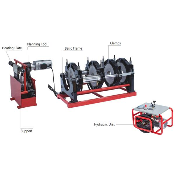 Quality 90mm To 250mm Hydraulic Butt Fusion Welding Machine Four Clamps wholesale