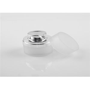 China Custom Frosted White Airless Cosmetic Eye Cream Pump Jar Packaging 15g 30g 50g on sale