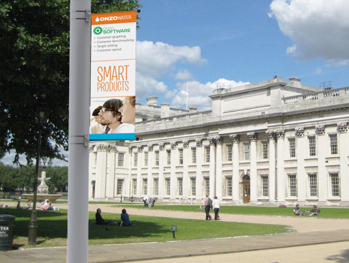 Quality Street Feather Flag Banners Full Color Digital Printing 60 * 120 Cm Graphic Size wholesale