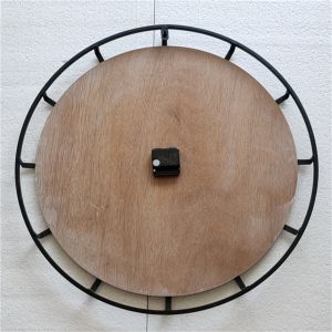 A0105 White Washed Numerals AA Battery Decorative Wooden Clocks