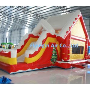 Cheap Giant Christmas Bouncy House Inflatable Slide with Blower for Event for sale