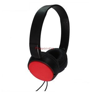 very cool design custom music headphone with red ear cover with line control box