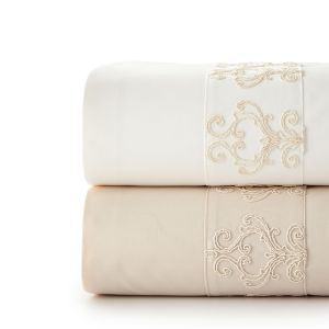 Anti Dust Mite Smooth Microfiber 100% Polyester Embroidery Luxury Bedding Sheet