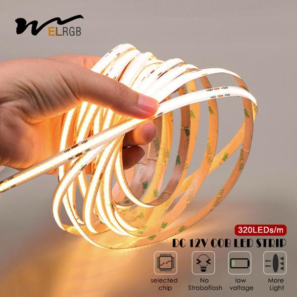 Quality 5mm 8mm COB Strip Light 5m Roll 5W/M LED Dimmable Light Strips wholesale