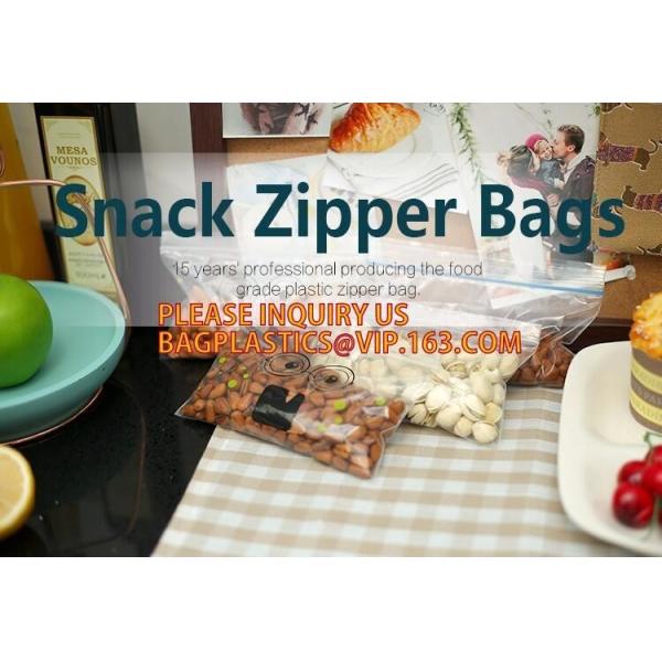 Freezer PE Double Zipper Seal Bag For Packaging Fresh Fruit, Double Color Zip