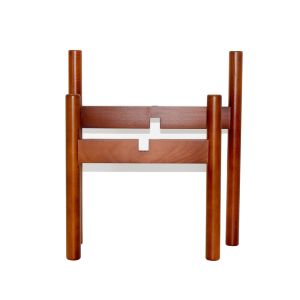 Natural Wooden Plant Stand with Walnut stained color Beech wooden Planter 8"