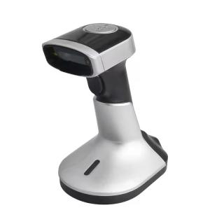 Cheap Wireless Bluetooth Barcode Scanner For Mobile Devices 2D QR Code Reader With Charging Stand for sale