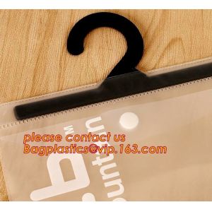 Custom printing eva material underwear cloth garment bag with hanger hook,EVA