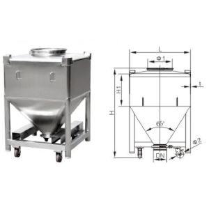 500LB IBC Bin Blender Industrial Bin Homogenizer 3-15 RPM Mixing Speed