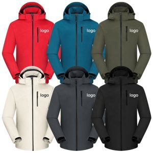 Cheap 2023 Wholesale Custom embroidery logo waterproof Zipper softshell Jacket Polyester coats Windbreaker jacket for men for sale
