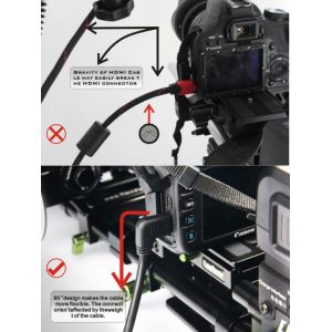 0.5M HDMI to Mini HDMI 1.4v right angle 90 degree cable for HDSLR video shooting