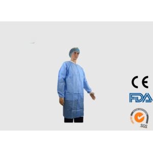 China 35G SMS Disposable Dental Lab Jackets Liquid Proof With Knitted Cuffs on sale