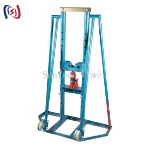 10T Hydraulic Pulling Electrical Cable Drum Roller Stand With Wheels