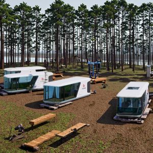 Luxury 40ft Container Home Comfortable Tiny Space Capsule House Prefab Steel