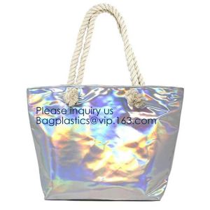 Waterproof All Over Printing PVC Coating Tote Shoulder Fabric Shopping Bag With