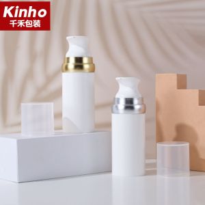 Custom big capacity 100ml PP airless pump bottle 1.0cc cosmetic silver gold