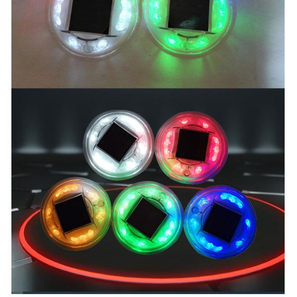 LED Cat Eye Round Solar Road Stud in Blue with High Intensity Reflective Tape and PVC