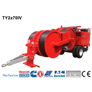 Transmission Line Stringing Equipment 2x70KN Hydraulic Wheel Tensioner