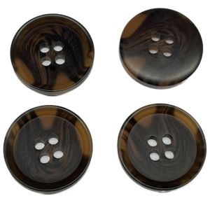 32L 4 Hole Plastic Coat Buttons Faux Horn Desgin With Rim