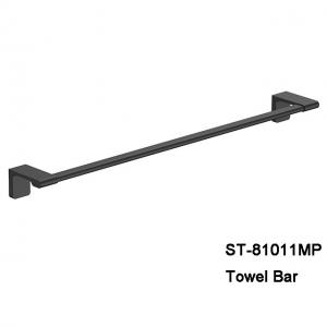 Cheap Good quality Towel Rail Wall Mounted Single Towel Bar Rack Black color Stainless steel material for sale