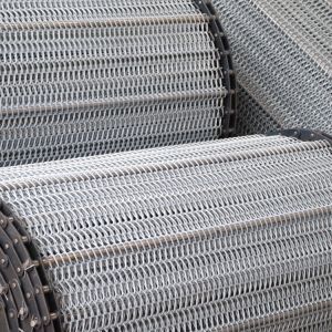 High Temperature Galvanized Carbon Steel Metal Mesh Conveyor Chain Driven Belt