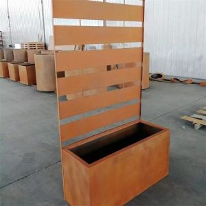 Decorative Garden Rusty Metal Trellis Planters Box Corten Flower Pots