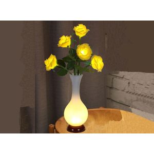 LED Simulation Rose Vase Lamp Bedroom Modelling Table Small Night Lights Flower