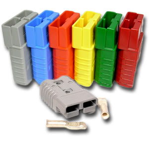 350A 600V Forklift Battery Plug , Winch Trailer Forklift Battery Cable Connectors