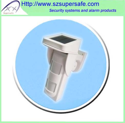 Quality Solar Powered Wireless Outdoor Dual PIR Detector wholesale