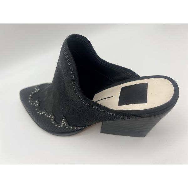 Sparkly Closed Toe Platform Womens Dress Shoes Black Soft Cow Suede Leather Shoes