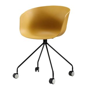 Custom Logo Plastic Dining Chairs , Unique Plastic Office Chairs With Wheels