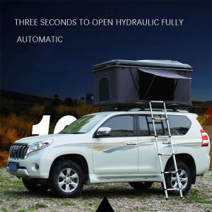 Double Layer Portable Outdoor Sport Tent , 2-4 Person Hard Shell Rooftop Tent