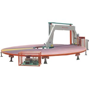Cheap Round PU Circular Foam Cutting Machine Digital , Circle Horizontal Cutter for sale