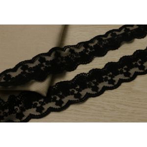 Unfading Guipure Lace Trims Black Pattern Heat Dissolving Interlining
