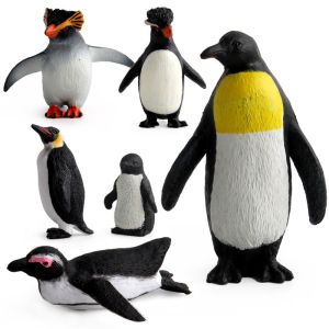 China 6 PCS Penguin Figurines Collectibles Multicolor Plastic Animal Figures Toys Set For Kids on sale