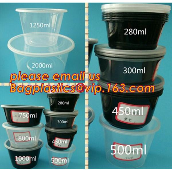 Quality Japanese Packaging Round Disposable Soup Salad Food Container Plastic Microwave Safe PP Bowl/Box With Lid bagplastics pa wholesale