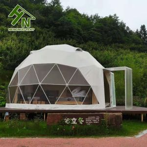 China Hot-Dip Galvanized Steel Geodesic Dome Tents Glamping Tent With Insulation on sale