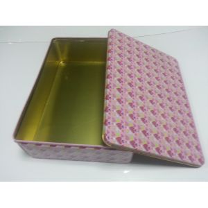 Rectangle Tin Cookie Containers With Cover For Cake / Moon Packing