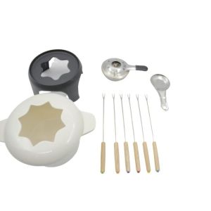 OEM Cast Iron Fondue Non Stick Enamel Cheese Fondue Pots 1.5 Quart