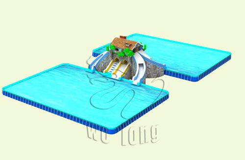 hot selling custom inflatable water Slide with pool