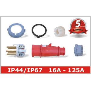 Red 4 Pin 3H Industrial Plugs And Connectors for Reefer Container
