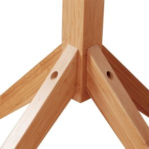 Customizable Accepable Free Standing Bamboo Tree Coat Rack Stand with 4 Tier