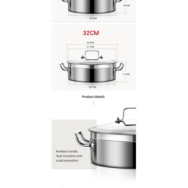 Direct Selling Food Food Grade 304 Stainless Steel Cookware Induction Cooking Pot Multipurpose Hot Pot Soup Pot With Divider