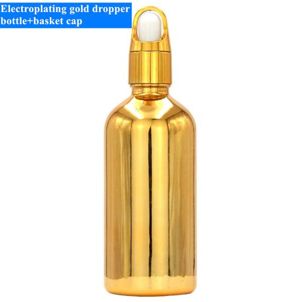 10ml 20ml 30ml 50ml Electroplated Gold Essential Oil Bottle Small Gold Bottle Cosmetics Glass Bottle