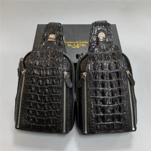 China Authentic Real Crocodile Skin Men's Casual Chest Bag Small Travel Purse Genuine Exotic Alligator Leather Male Cross Bag on sale