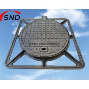 China Ductile Iron Manhole Cover 600*600mm C250 Class EN124 Standard for High Load-bearing and Safety on sale