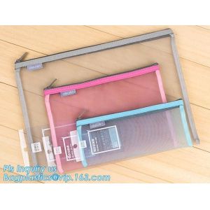 waterproof vinyl clear plastic zipper garment bag, clear vinyl a3 / a4 / a5