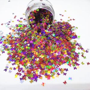 Add a Touch of Glam to Your Nails with Multi Colors Butterfly Glitter Mix Other
