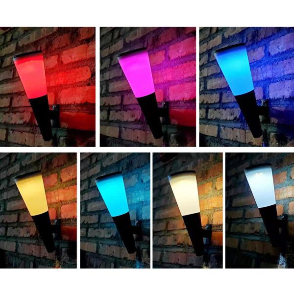 RGB colors solar led wall lamp motion sensor maual color changing Landscape